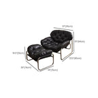 Accent chair with tufted back and metal frame
