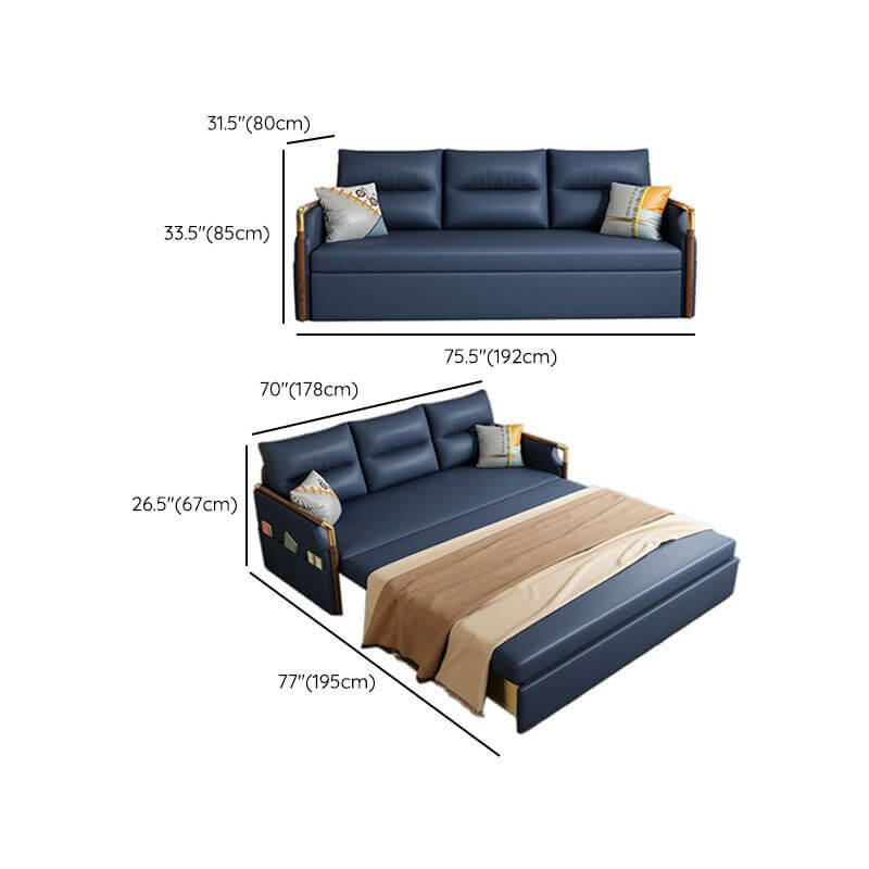 comfortable blue sofa