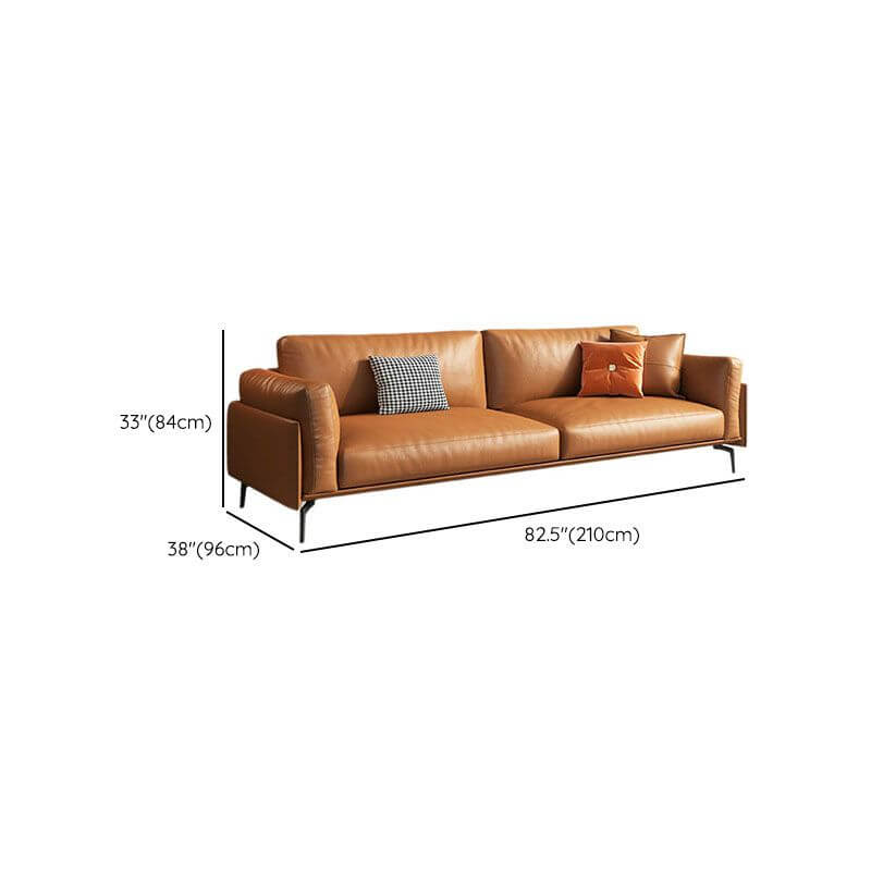 sleek leather sofa side view