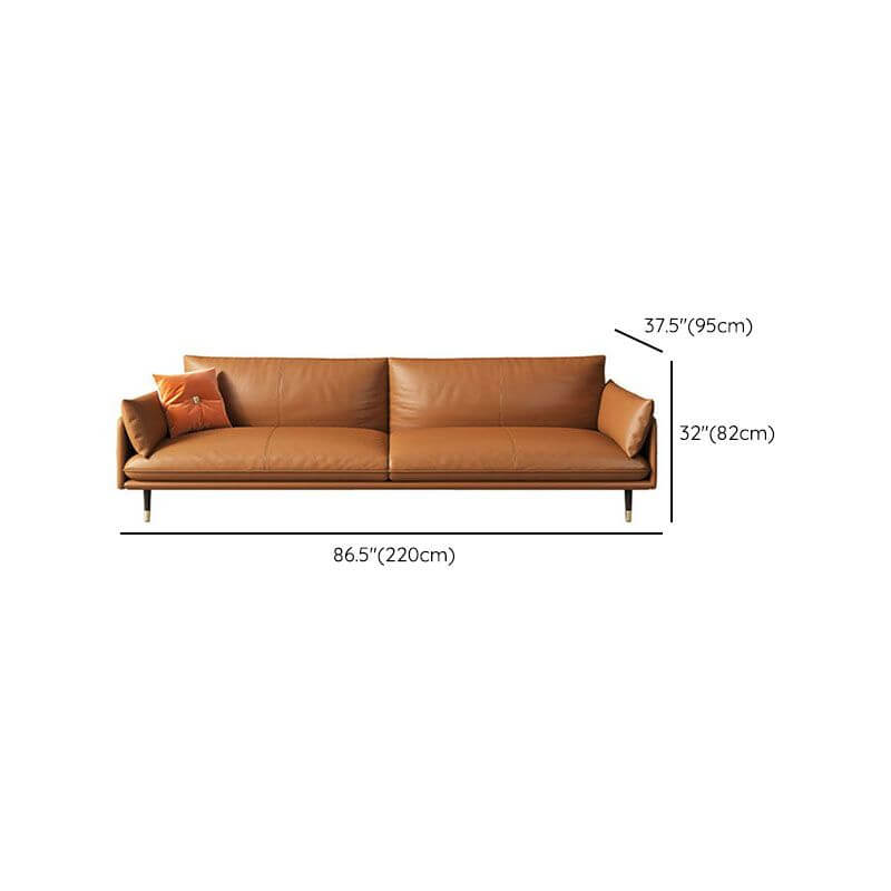 Elegant brown sofa in a small apartment setup