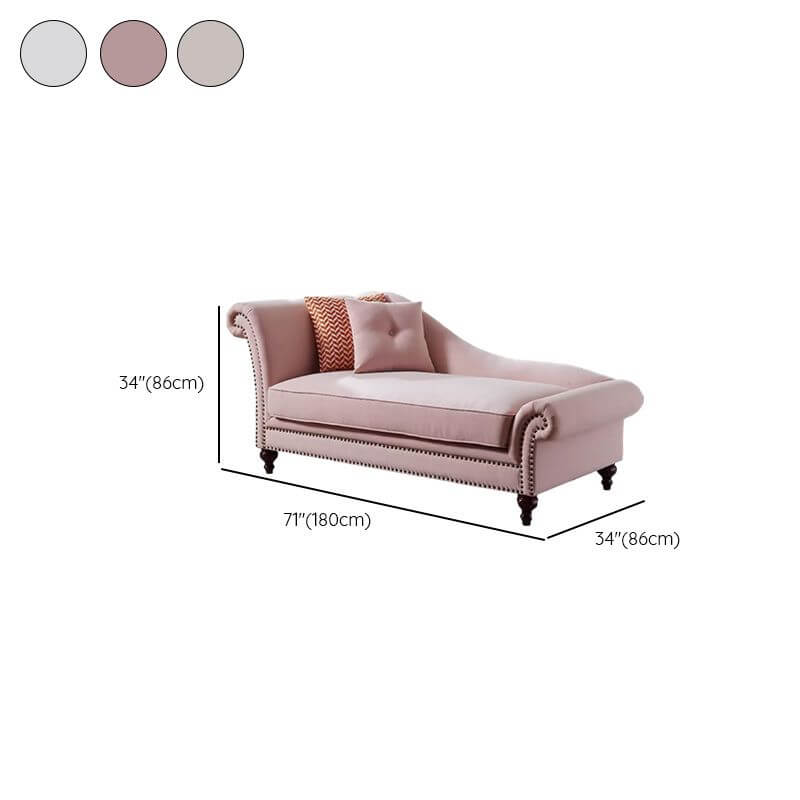 Pink Upholstered Chaise Lounge Accent Chair