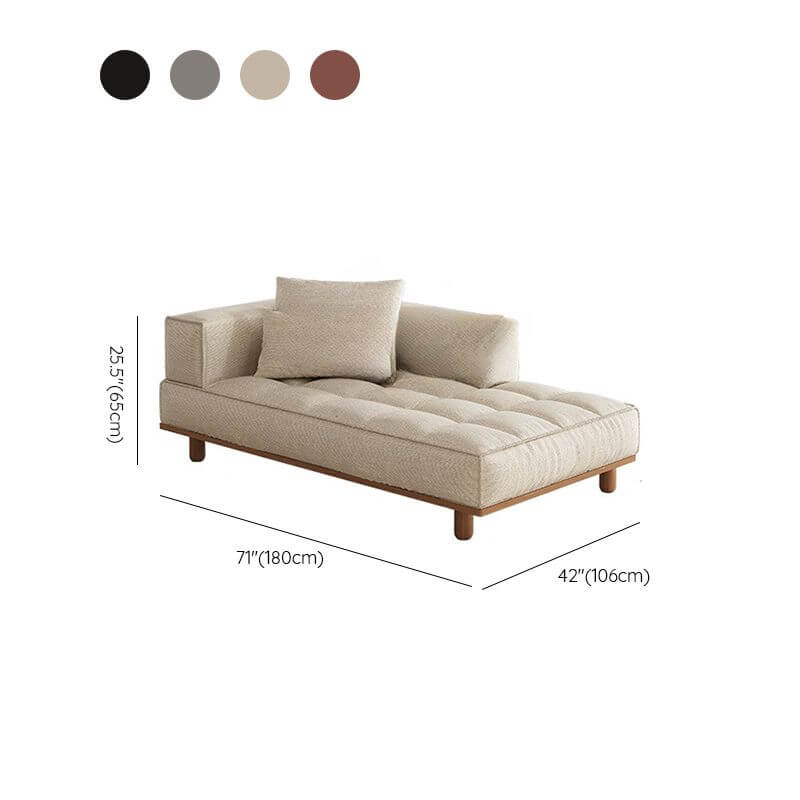 Close-up of cotton upholstery on the chaise