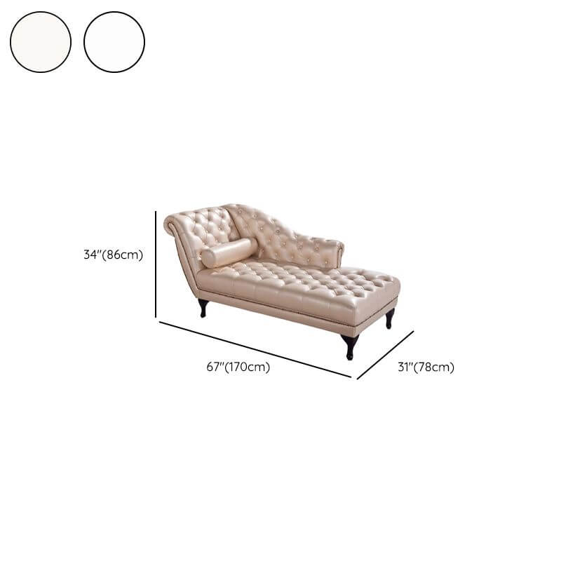 Modern oversized chaise lounge chair with rolled arms