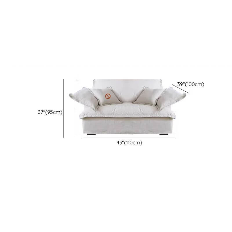 Smart slipcover on ivory sofa for easy maintenance