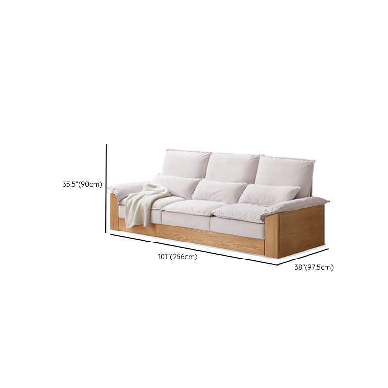 Comfortable ivory sofa with slipcover