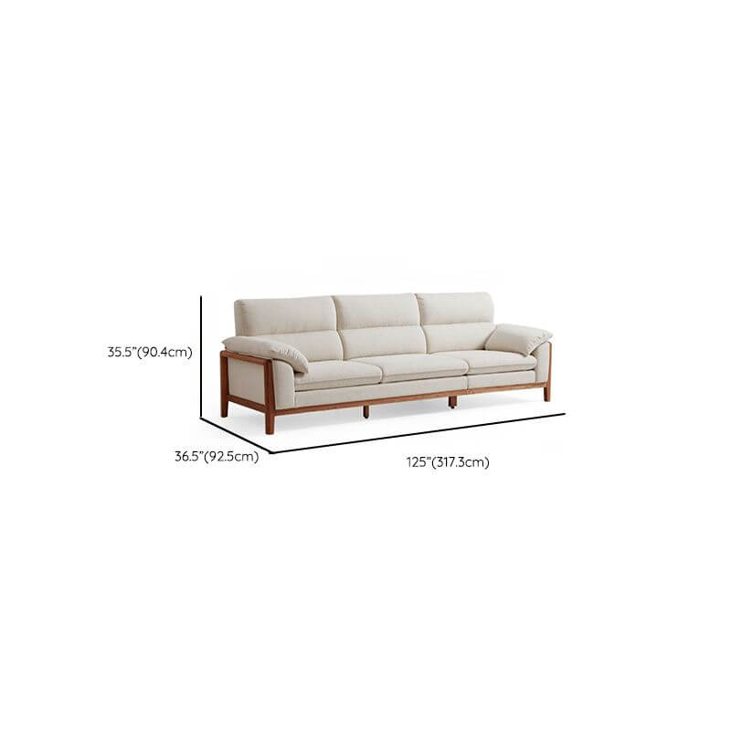 Minimalist ivory sofa with arm rests