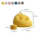 Casual Large Cotton Blend Bean Bag Chair with Ottoman in Yellow