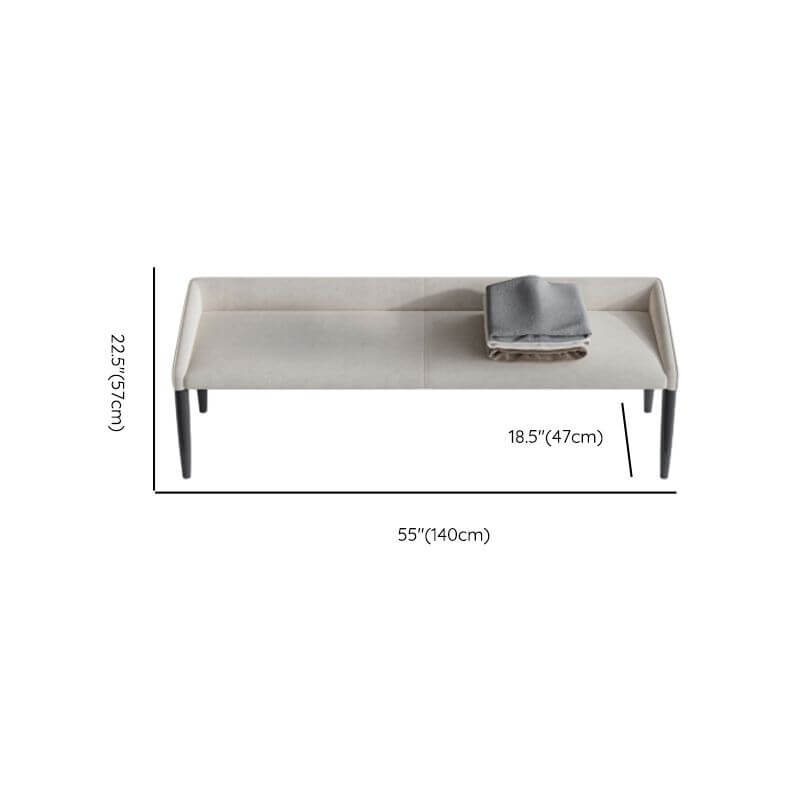 Functional bedroom bench with solid gray fabric