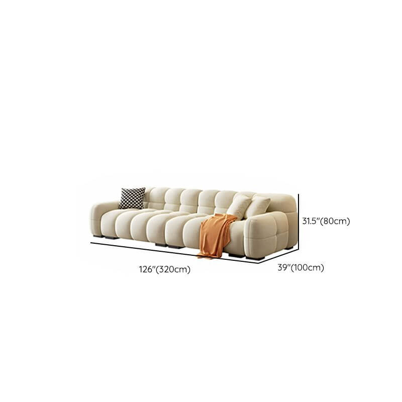 Casual Scratch-tolerant Ivory Sofa in Living Room