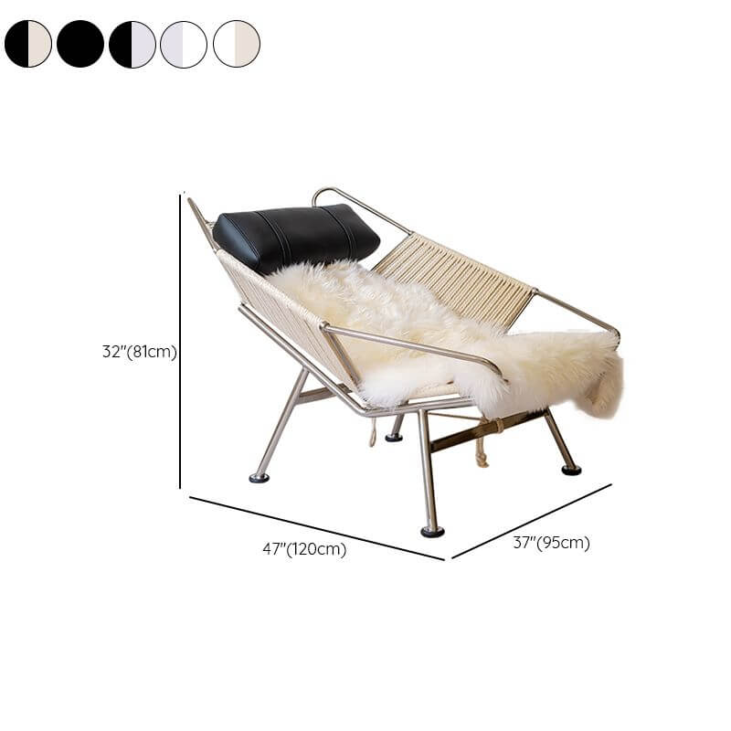 Cream solid color recline chair with pillow