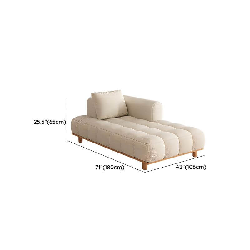 Casual solid color left-arm chaise chair in beige