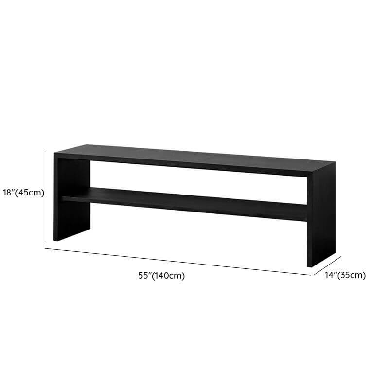 Elegant brown solid wood bench