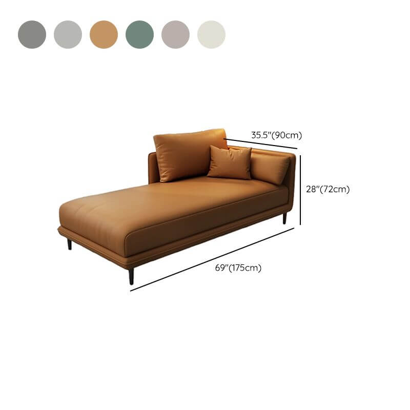 Elegant chaise lounge with square arm design