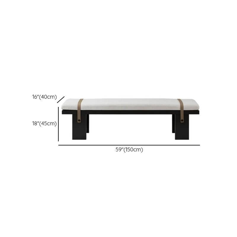 Contemporary upholstered bench in solid color