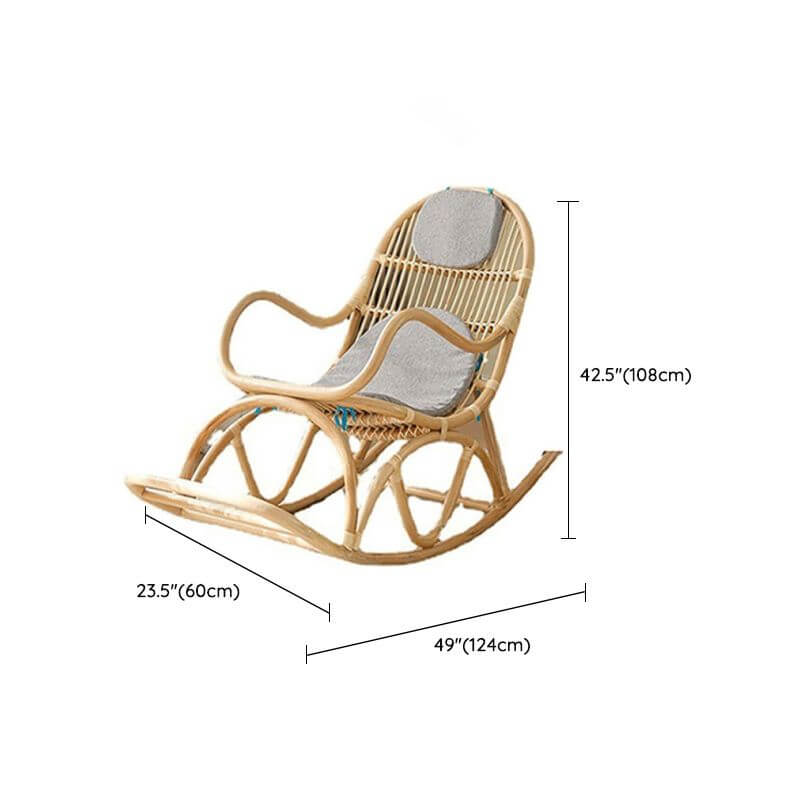 Natural wood rocking chair with legs