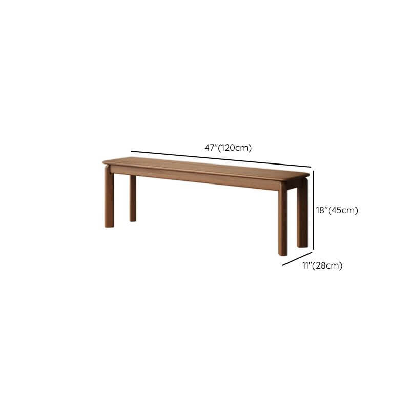 Short wood bench in Scandinavian design