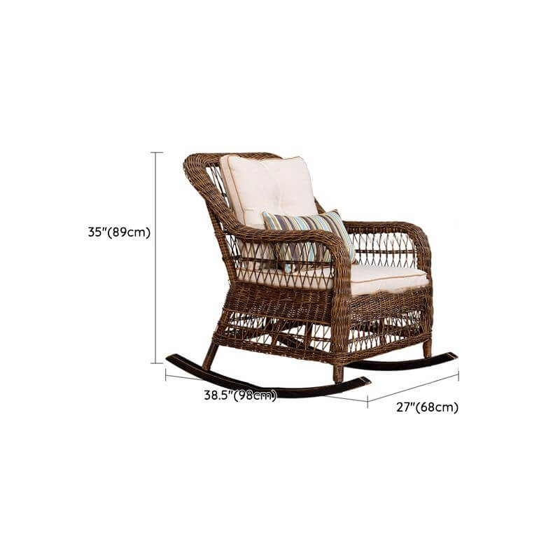 Traditional brown wicker rocking chair