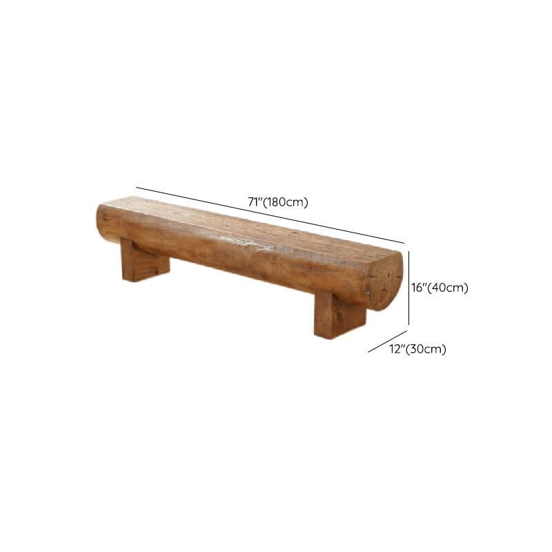 Cocoa Solid Wood Accent Bench in spacious interior