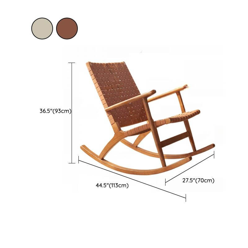 Wood Rocking Chair with Track Arm