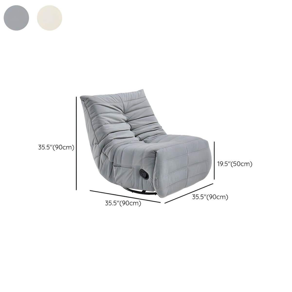 Comfortable small size recliner with tufted design