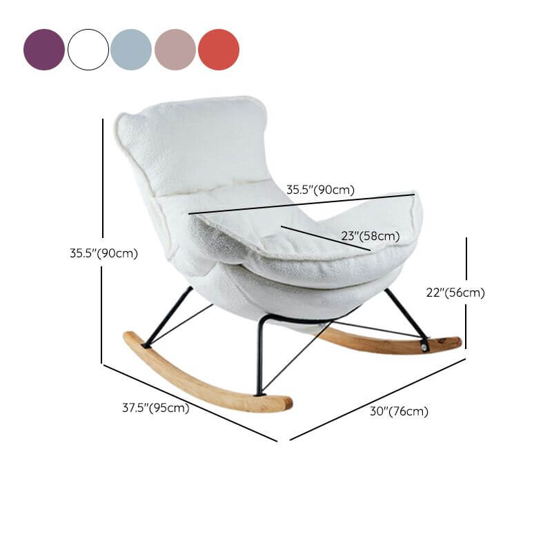 Comfortable Upholstered Rocking Chair in White