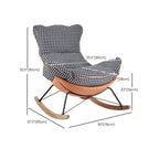 Pink Wingback Rocking Chair in Contemporary Style