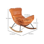 Modern Rocking Chair with Solid Wood Frame in Red
