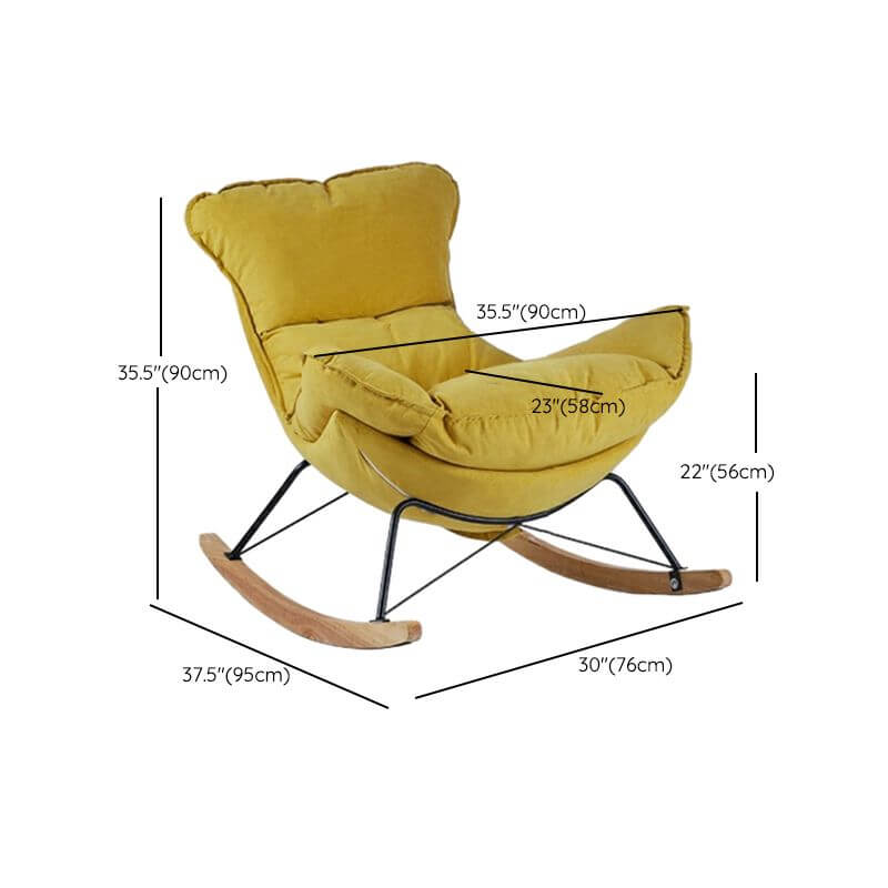 Purple Upholstered Rocking Chair for Living Room