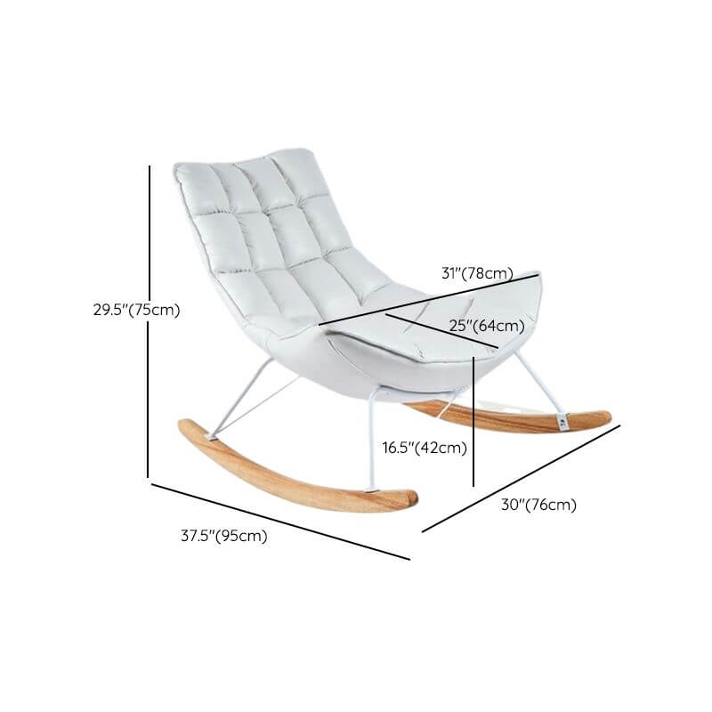 Solid Wood Frame Rocking Chair in Light Wood Finish