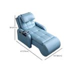Compact Waterproof Blue Recliner with Storage Pocket