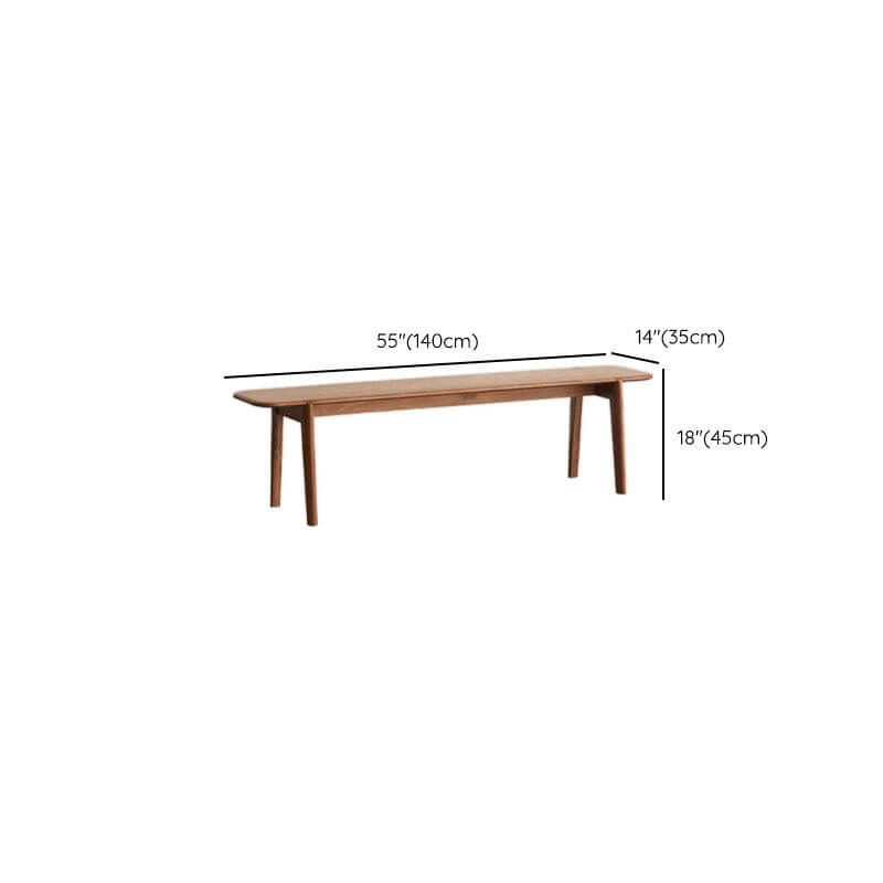 Spacious dining area with walnut wood bench