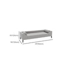 Dove grey upholstered bedroom bench with solid color