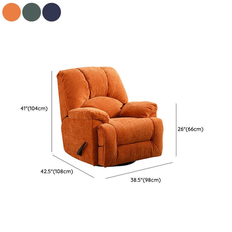 Solid color recliner in orange upholstery