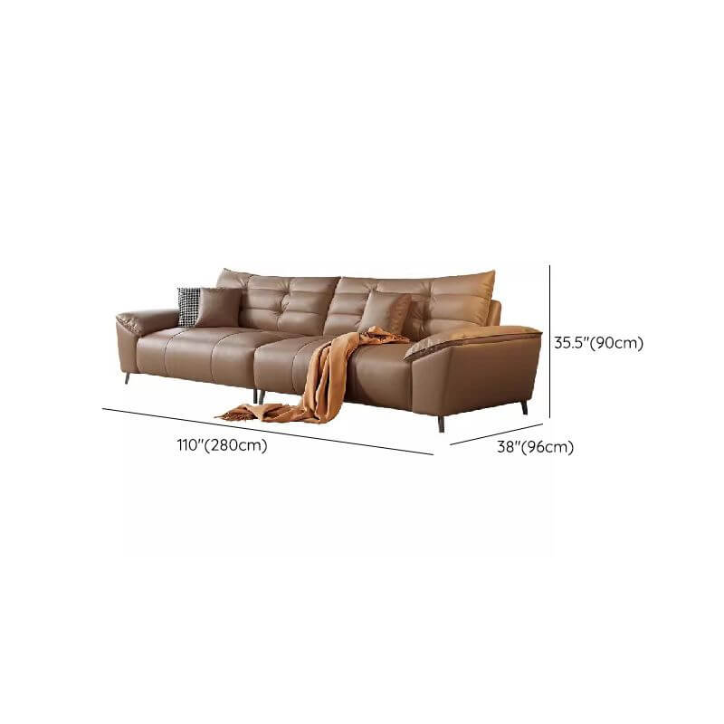 mocha contemporary sofa front view