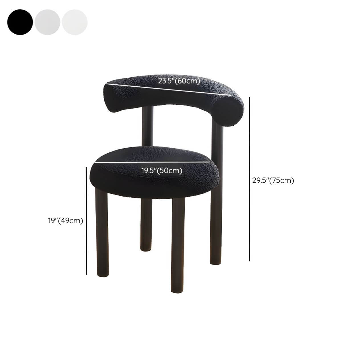 Contemporary Vanity Stool with Back