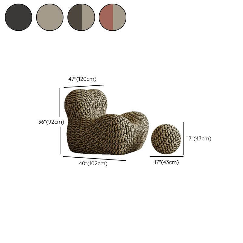 Modern accent chair with fixed back design