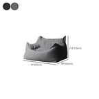 Cozy gray linen bean bag chair angled view