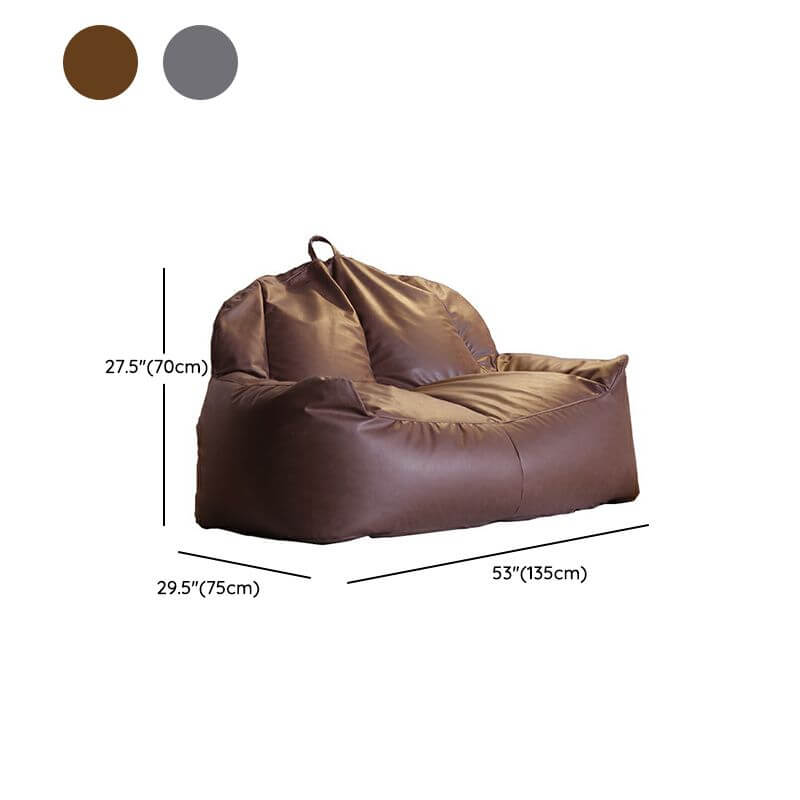 Luxurious gray bean bag sofa from the side