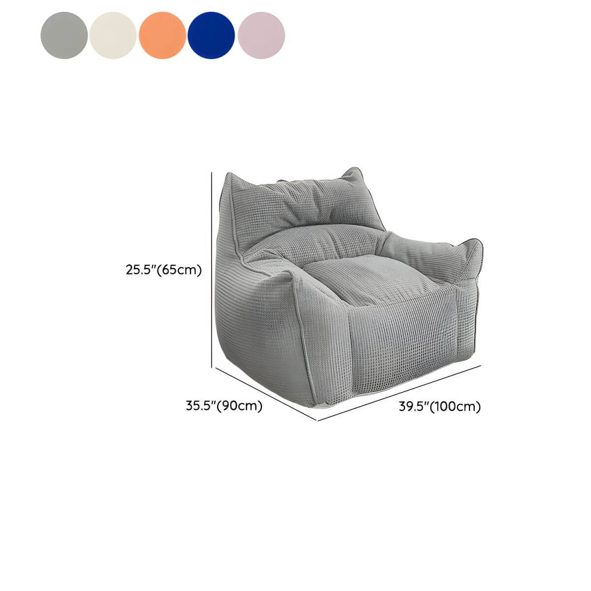 Vibrant Blue Bean Bag Chair with Modern Design