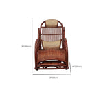 Black Walnut/Beige Craftsman Cane Rocking Armchair
