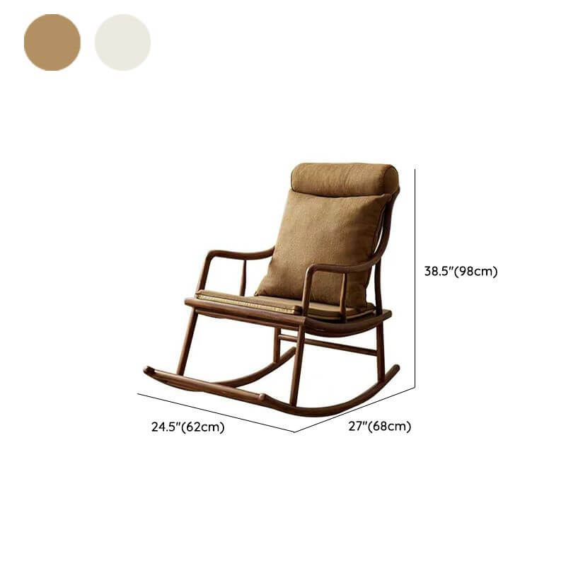 Craftsman Natural Wood Rocking Armchair in Nut-Brown color