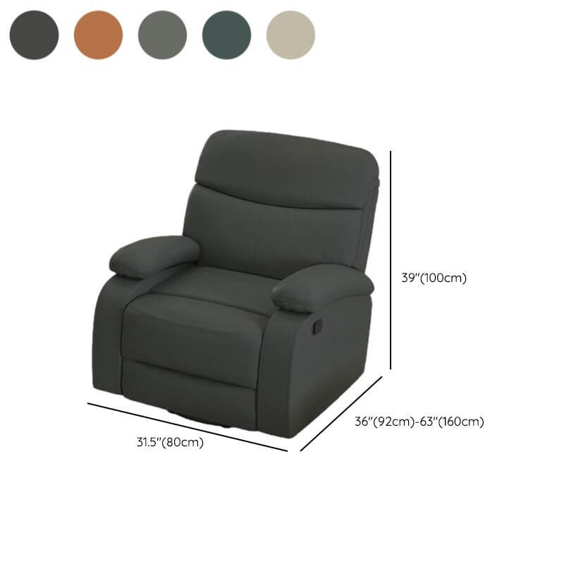 Cushioned recliner chair with swivel glider