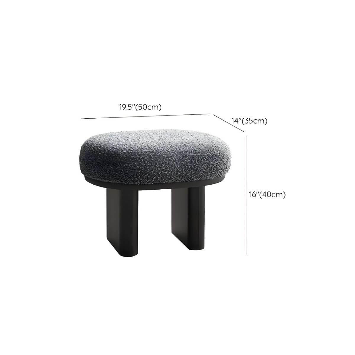 Sleek design of Dark Gray Accent Stool