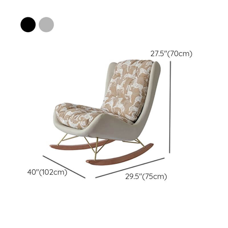 Indoor Rocking Chair with Brown Legs