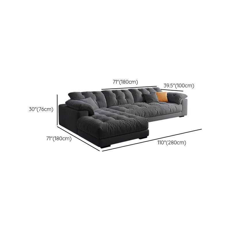 Stylish button-tufted detailing on sofa
