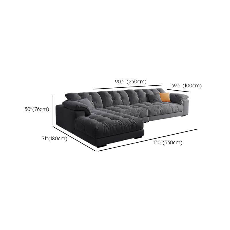 Modern living room with L-shape sofa