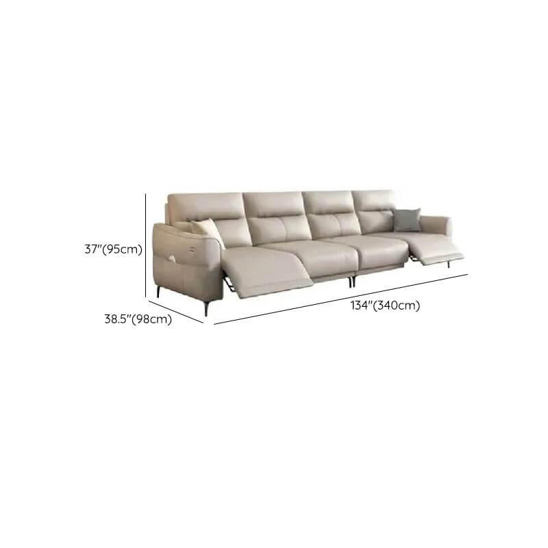 Elegant Off-White Biscuit Back Sofa Couch Front View