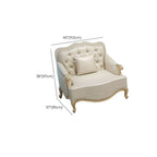 Elegant Off-White Single Sofa with Oak Wood