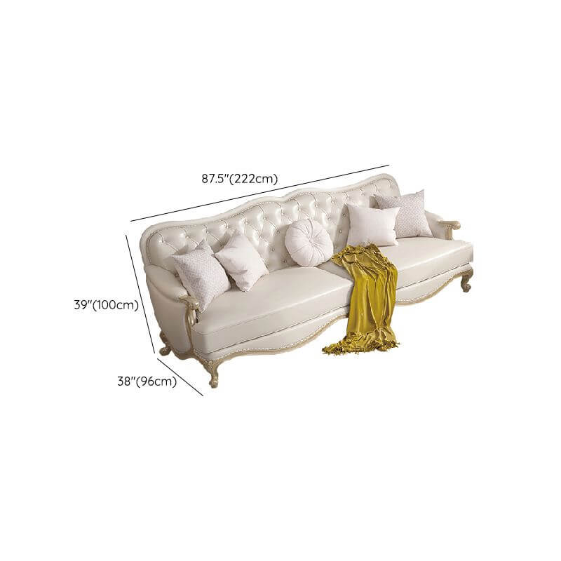 Comfortable Sofa in Off-White Fabric
