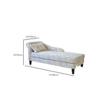 Elegant Padded Toile Pattern Chaise Chair - Off-White Upholstery